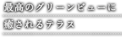 最高のグリーンビューに癒されるテラス